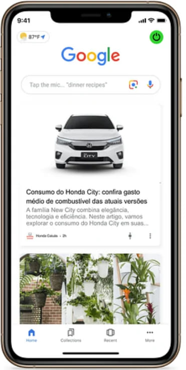 Honda Caiuás no Google Discover