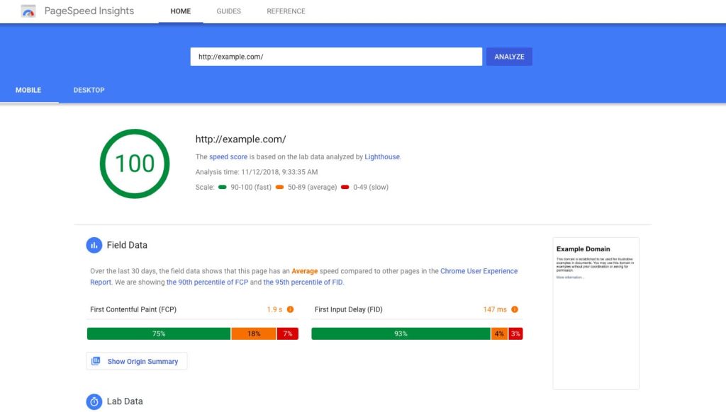 Ferramenta de SEO gratuita: Google PageSpeed Insights